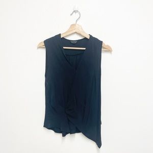 Topshop Black V-Neck Drapped Sleeveless Top